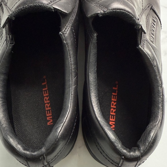 Merrell Mens Jungle Moc Midnight Black Leather Slip On Shoes Size 11 - Picture 8 of 13
